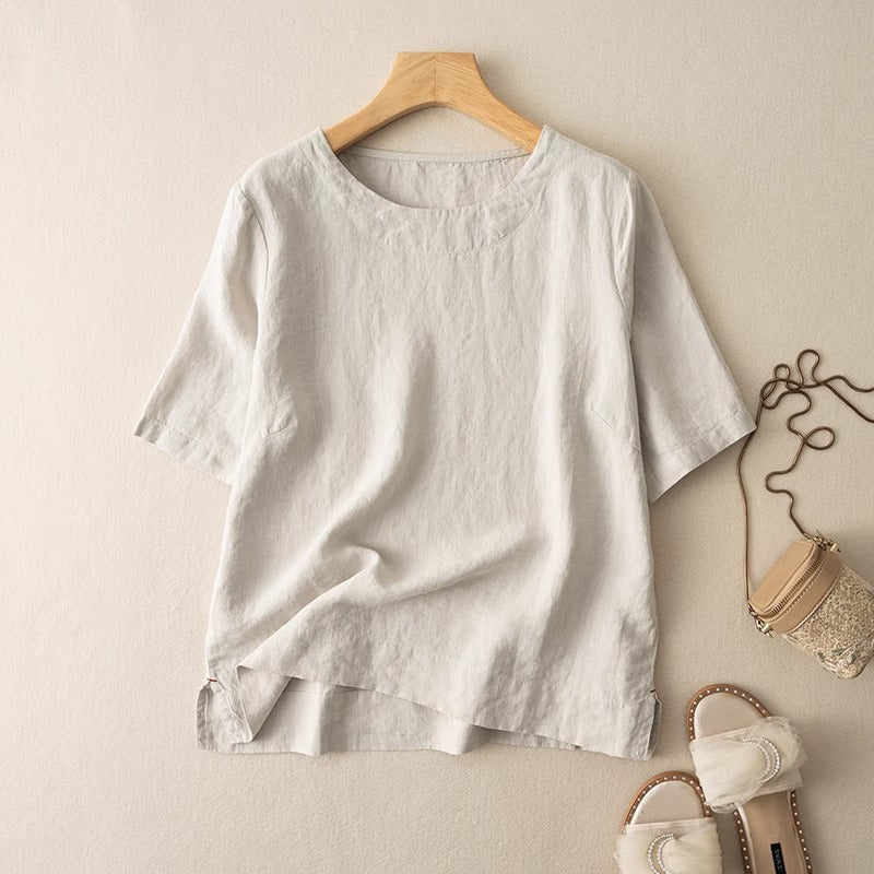 Dahlia | Korte Linnen Zomerblouse