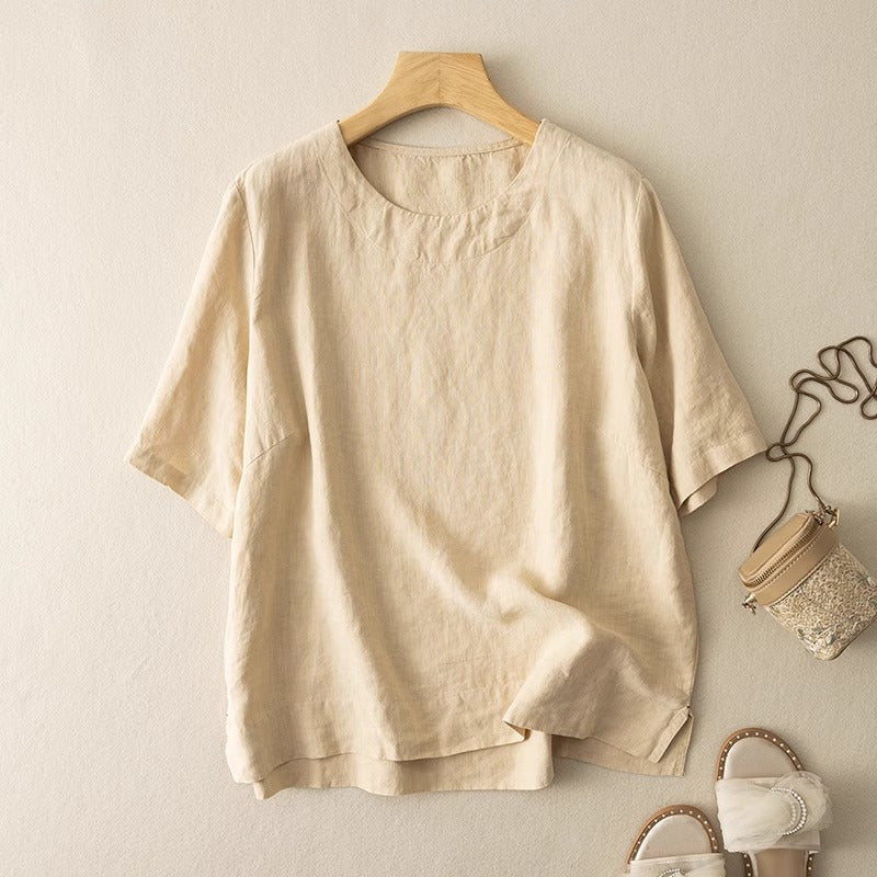 Dahlia | Korte Linnen Zomerblouse