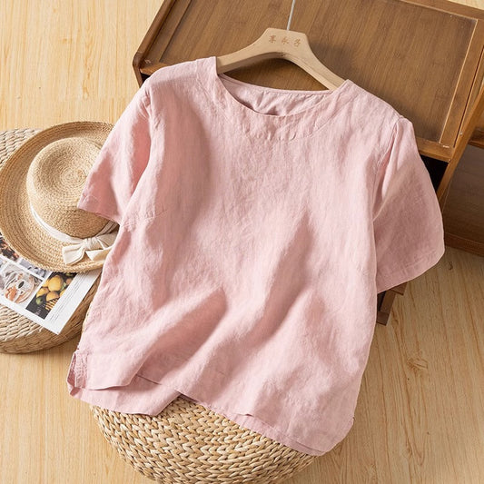 Dahlia | Korte Linnen Zomerblouse
