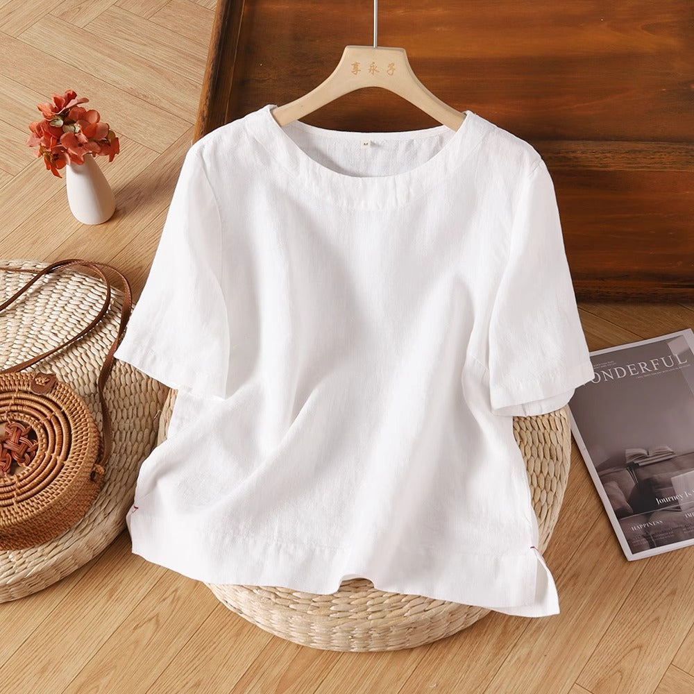 Dahlia | Korte Linnen Zomerblouse