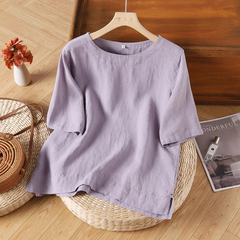 Dahlia | Korte Linnen Zomerblouse