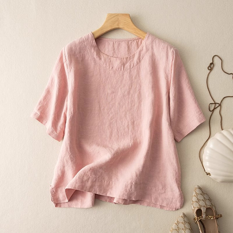 Dahlia | Korte Linnen Zomerblouse