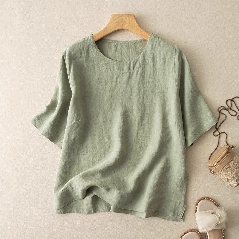 Dahlia | Korte Linnen Zomerblouse