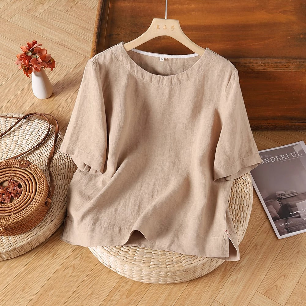 Dahlia | Korte Linnen Zomerblouse